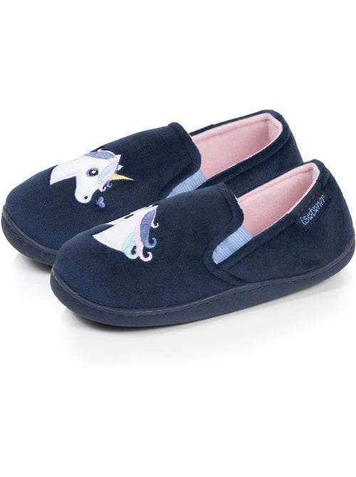 Chaussons mocassins velours, maintien souple, facile à fille isotoner - Kiabi