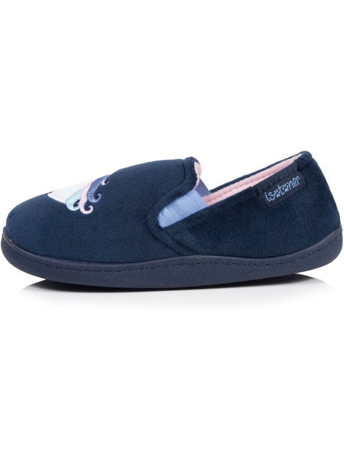 Chaussons mocassins velours, maintien souple, facile à fille isotoner - Kiabi
