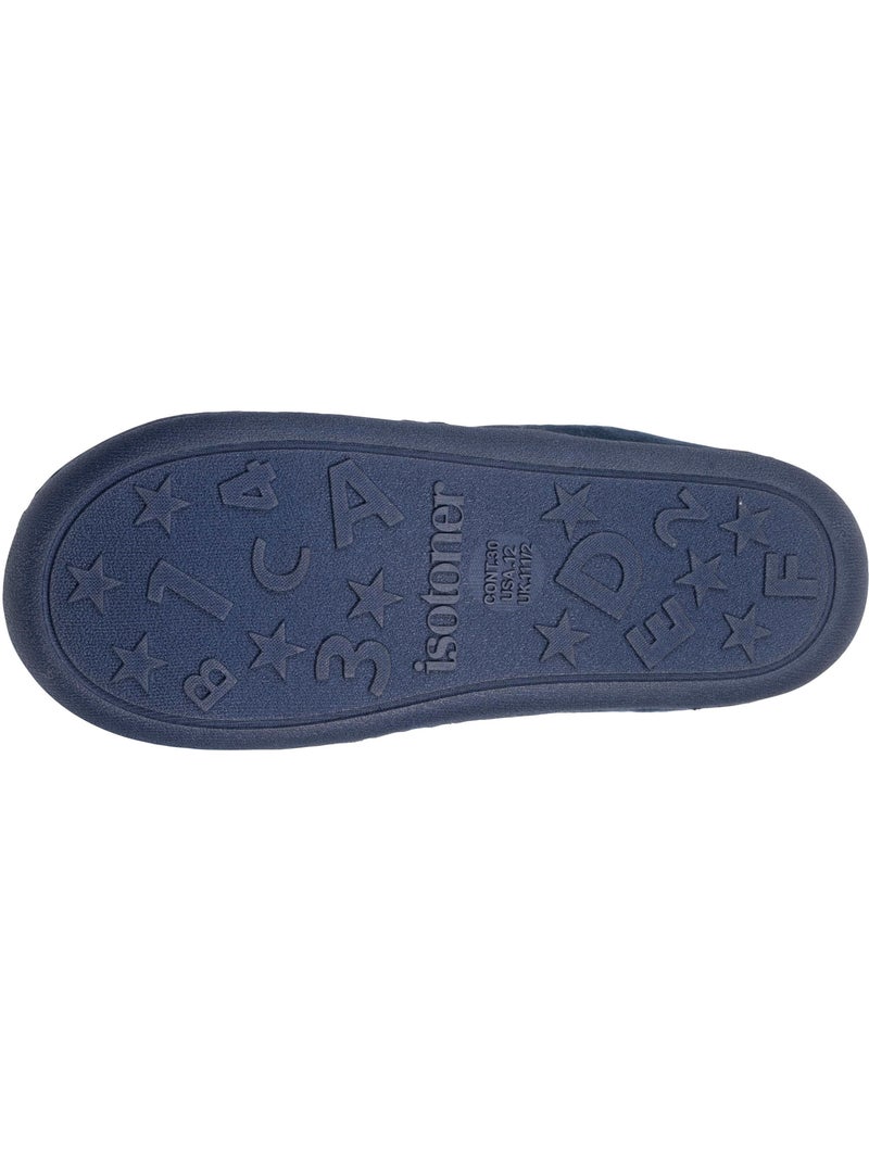 Chaussons mocassins velours, maintien souple, facile à fille isotoner Bleu marine - Kiabi