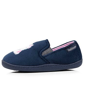 Chaussons mocassins velours, maintien souple, facile à fille Isotoner
