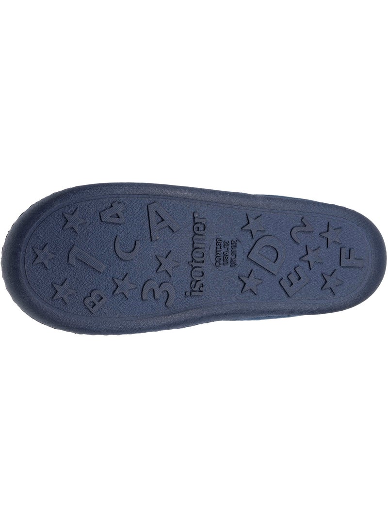 Chaussons mocassins velours, maintien souple, facile à fille isotoner Bleu marine - Kiabi