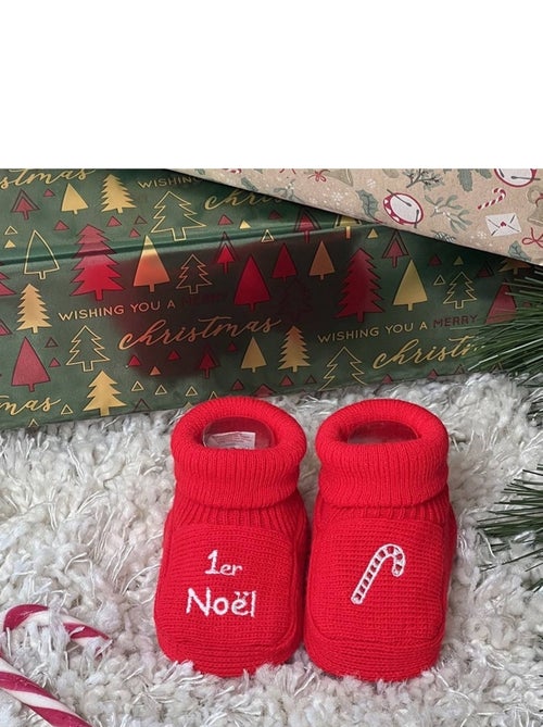 Chaussons "Mon premier Noël" - Kiabi
