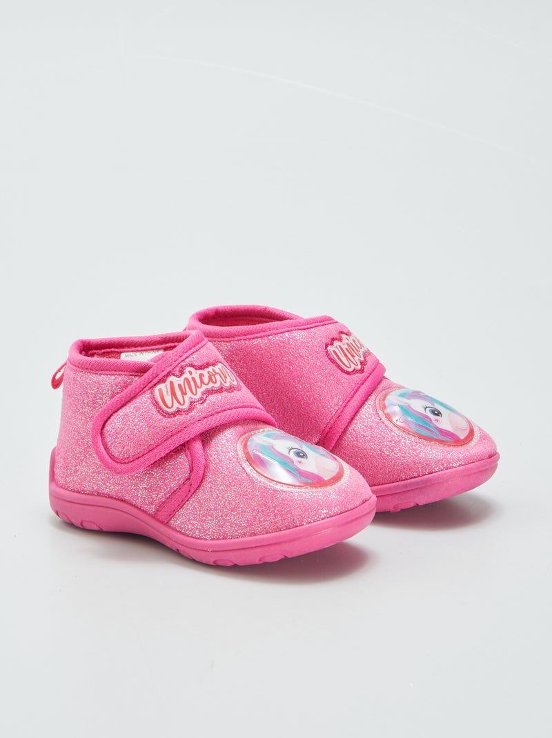 Chaussons montant à scratch Rose - Kiabi