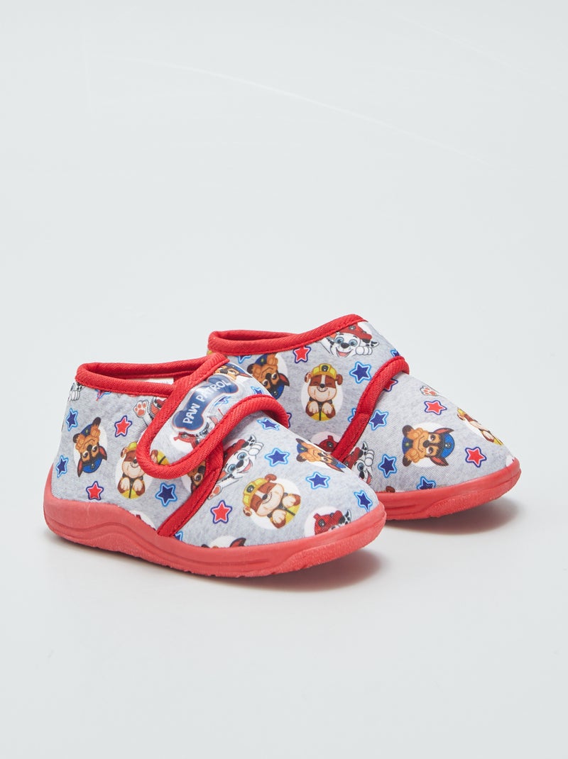 Chaussons montants à scratch 'Pat'Patrouille' Gris/rouge - Kiabi