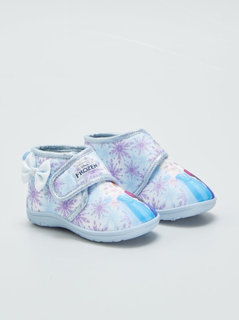 Chaussons montants à scratch 'Reine des Neiges' bleu - Kiabi