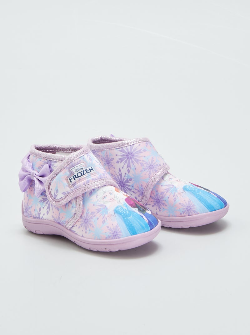 Chaussons montants à scratch 'Reine des Neiges' Rose - Kiabi
