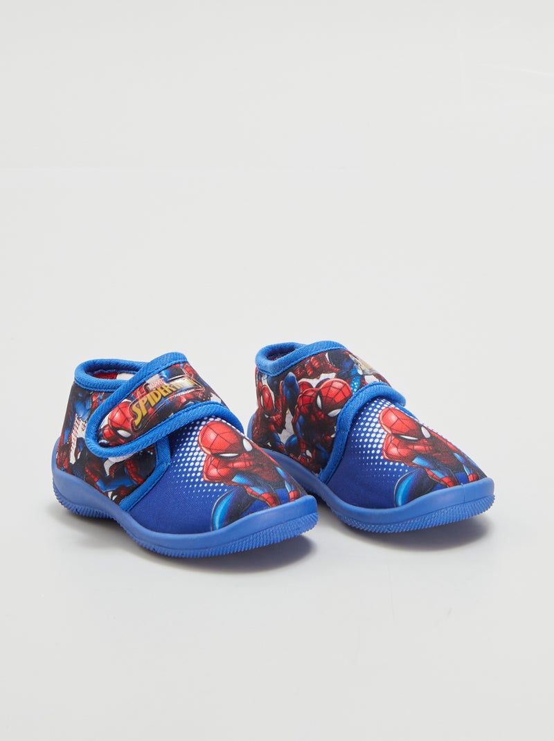 Chaussons montants à scratch 'Spiderman' bleu - Kiabi