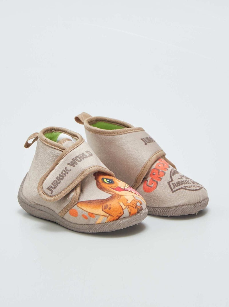 Chaussons montants à scratchs 'Jurassic World' Marron - Kiabi