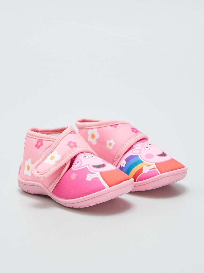 Chaussons montants à scratchs 'Peppa Pig' Rose - Kiabi