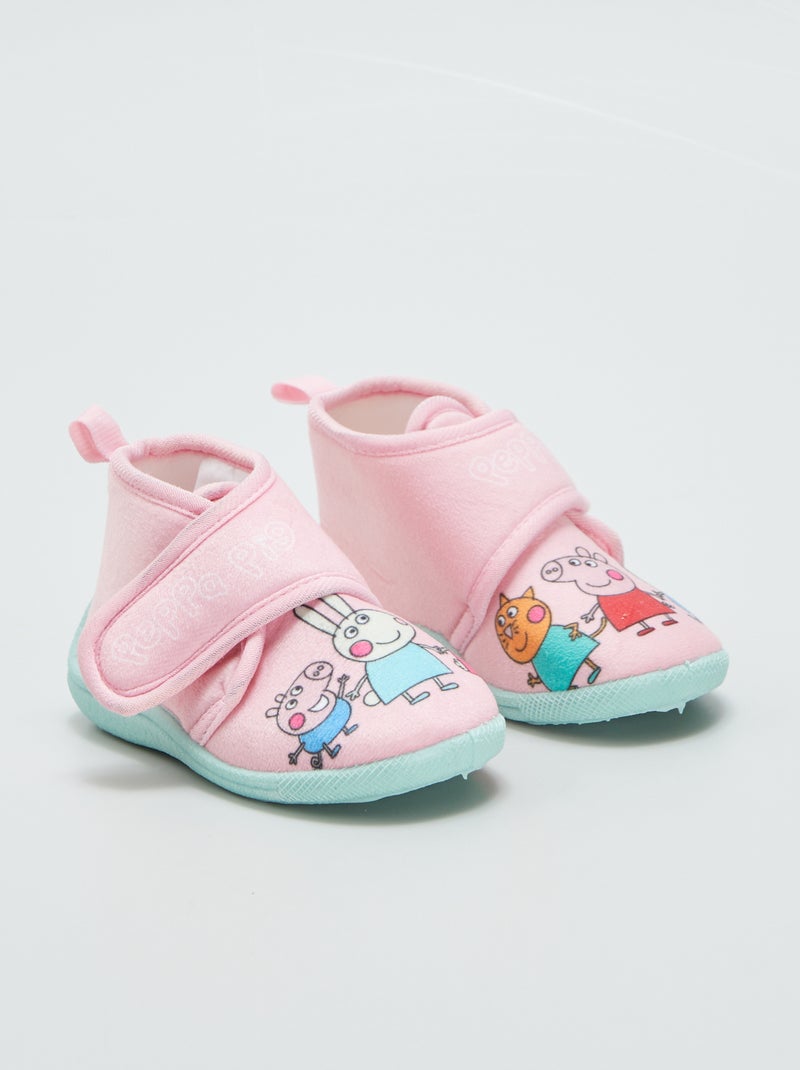 Chaussons montants à scratchs 'Peppa Pig' Rose - Kiabi