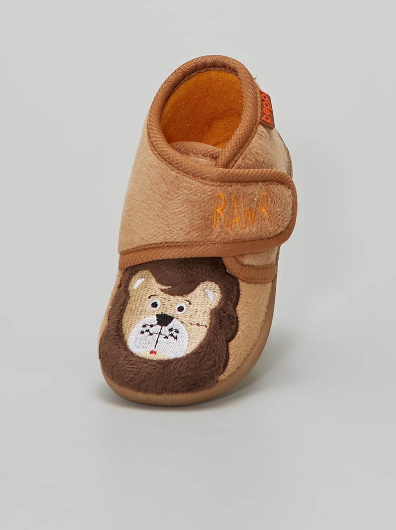 Chaussons montants 'animal' BEIGE - Kiabi