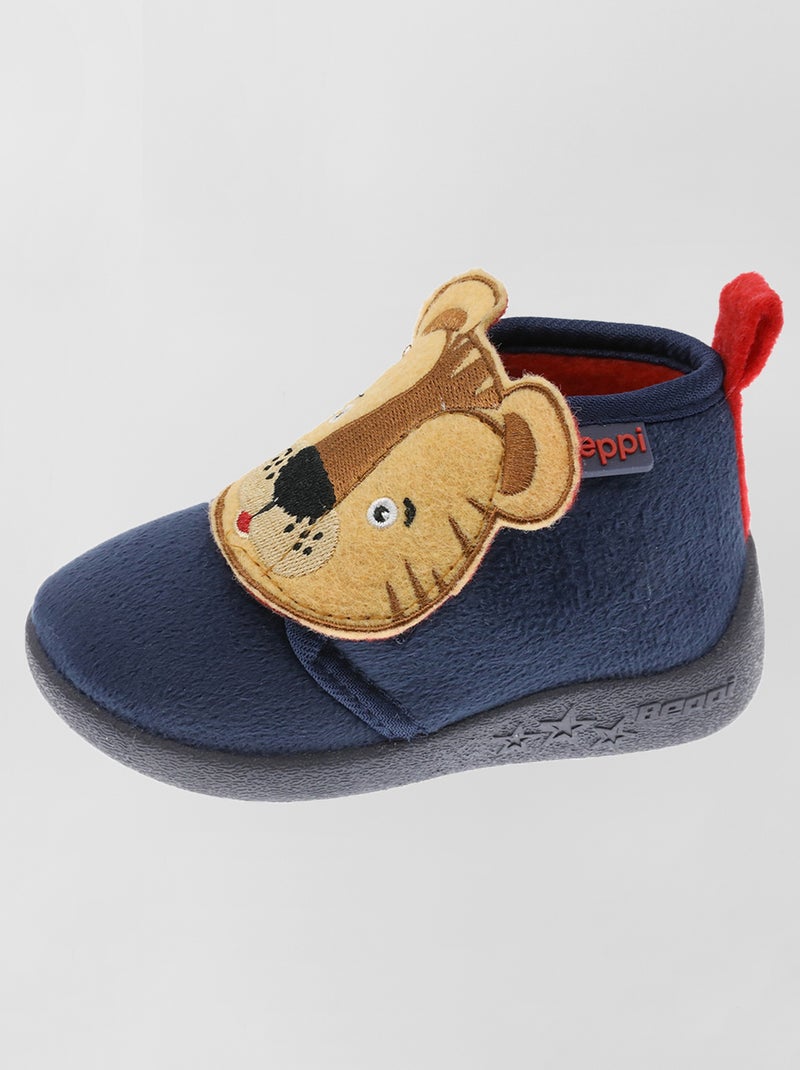 Chaussons montants brodés Bleu marine - Kiabi