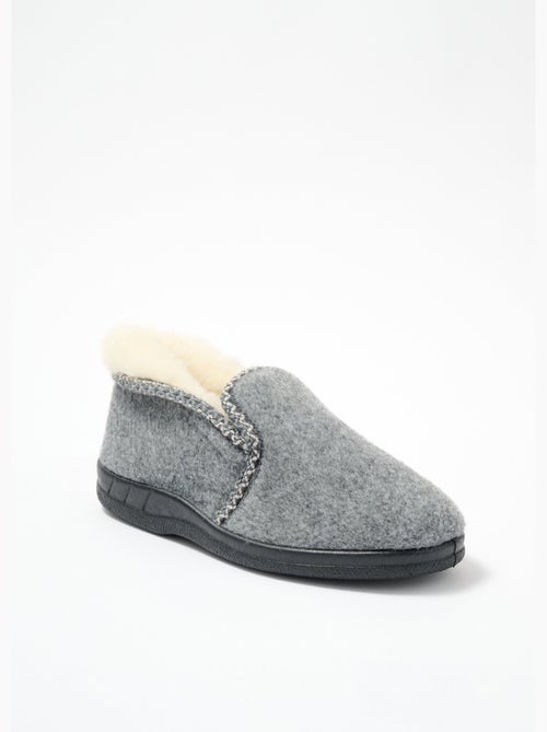 Chaussons montants chauds fourrés laine - Afibel - Kiabi