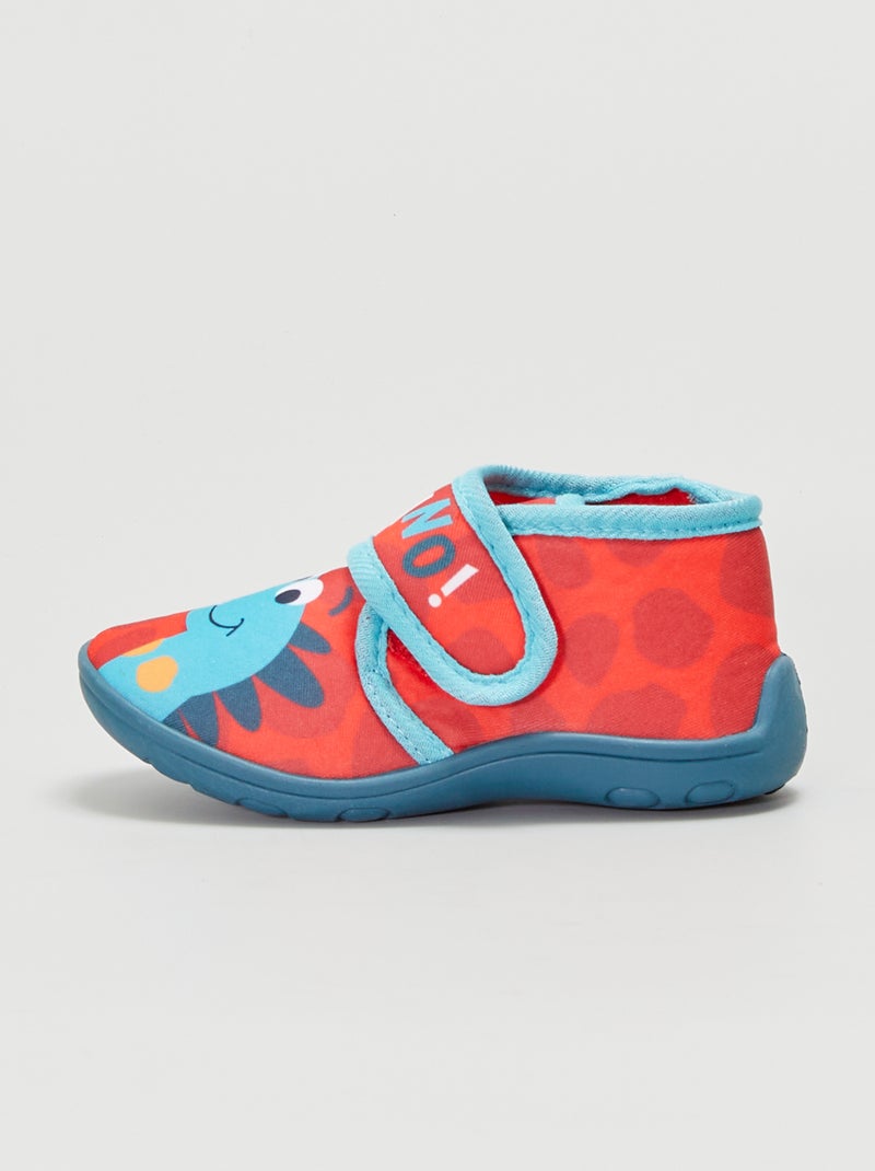 Chaussons montants 'dinosaures' rouge - Kiabi