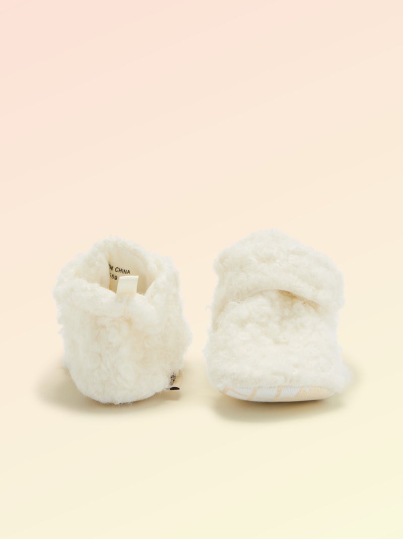 Chaussons montants effet moutonné - 'Kitchoun' Beige - Kiabi