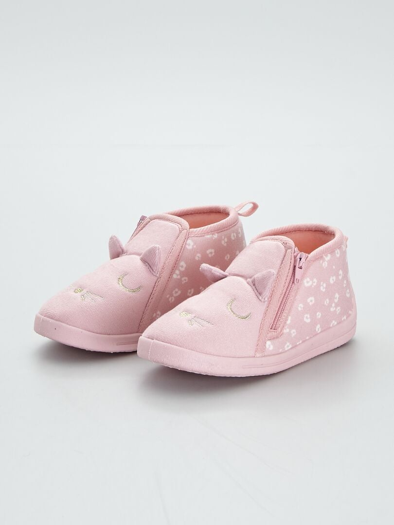 Chaussons montants 'Stitch' - Rose - Kiabi - 9.60€