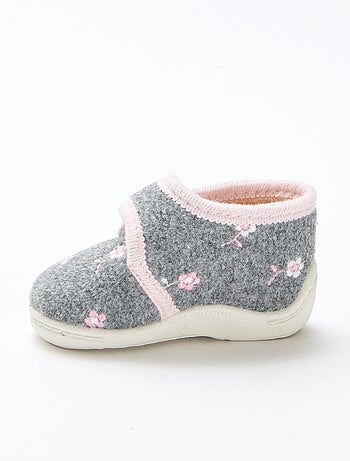 Chaussons montants fourrés à scratch