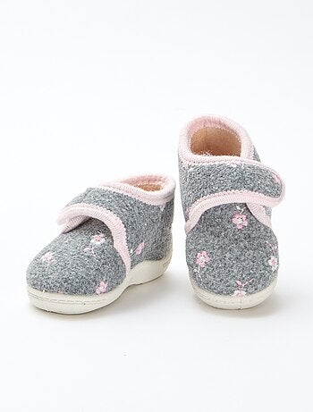 Chaussons montants fourrés à scratch