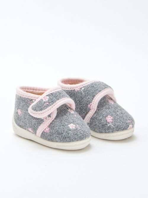 Chaussons montants fourrés à scratch - Kiabi