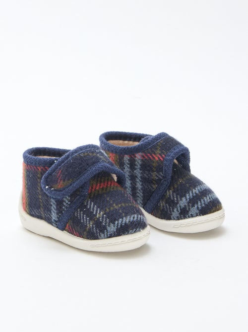 Chaussons montants fourrés à scratchs - Kiabi