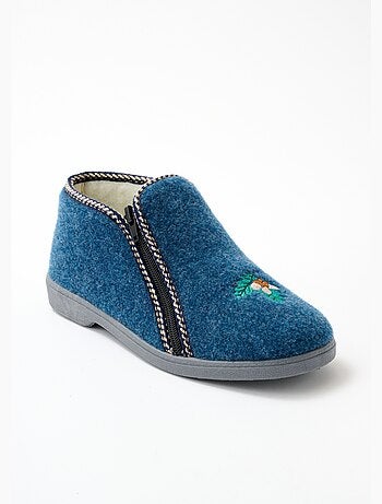 Chaussons montants grande largeur brodés - afibel