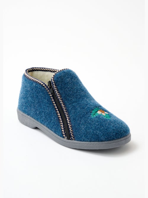 Chaussons montants grande largeur brodés - Afibel - Kiabi