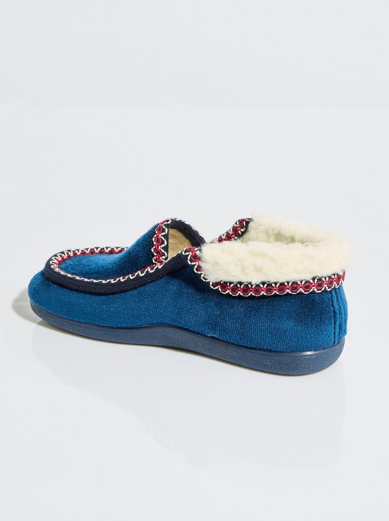 Chaussons montants largeur confort fourrés chaud - Afibel Bleu marine - Kiabi