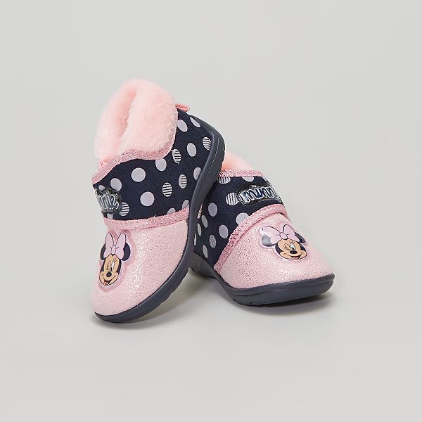 Chaussons Montants Minnie Fourrure Bebe Fille Bleu Kiabi 10 00