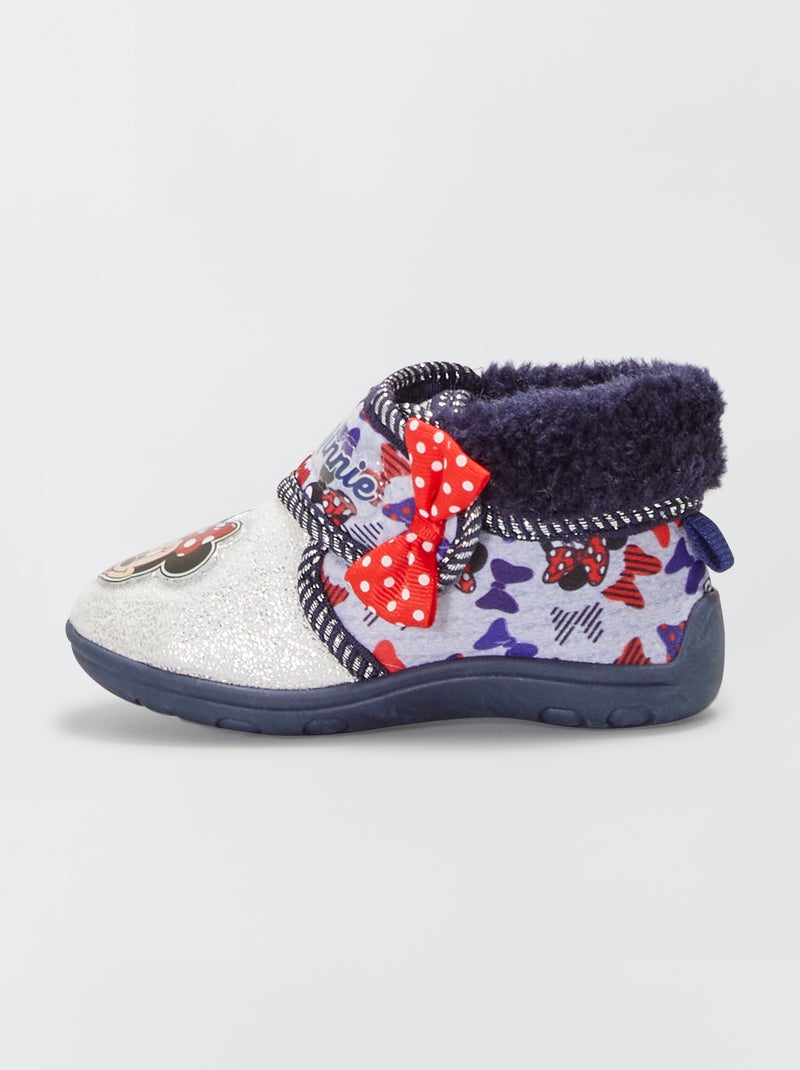 Chaussons montants 'Minnie Mouse' Gris/bleu - Kiabi