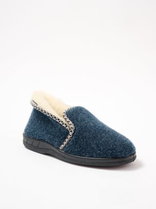 Chaussons montants mixtes fourrés laine largeur confort