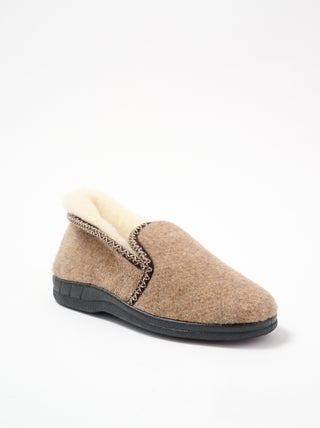 Chaussons montants mixtes fourrés laine largeur confort