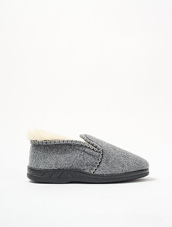 Chaussons montants mixtes fourrés laine largeur confort