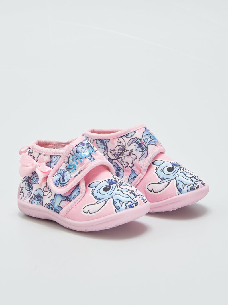 Chaussons montants 'Stitch' Rose - Kiabi