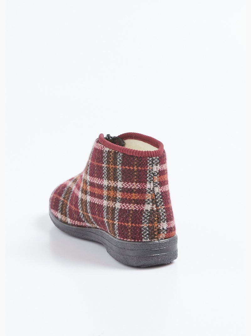 Chaussons montants zippés chauds confort - Afibel Bordeaux - Kiabi