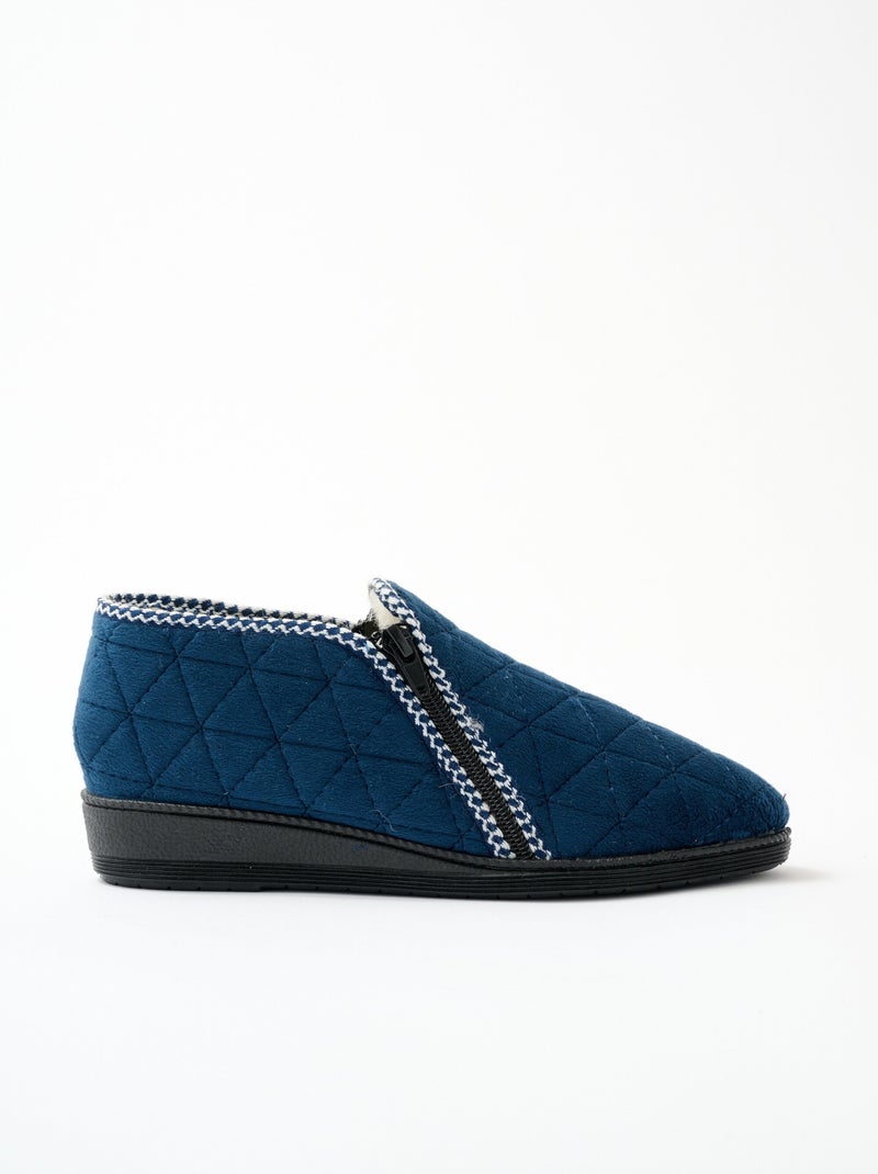 Chaussons montants zippés confortables - Afibel Bleu - Kiabi