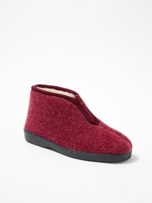 Chaussons montants zippés fourrés largeur confort - Afibel - Kiabi