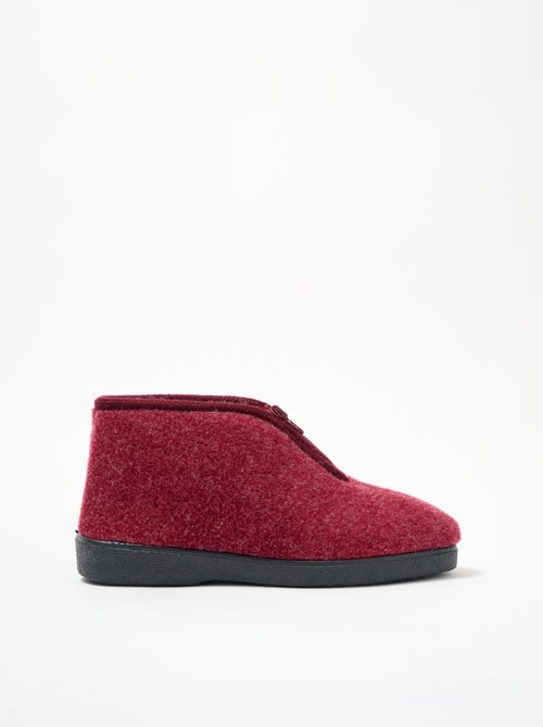 Chaussons montants zippés fourrés largeur confort - Afibel - Kiabi