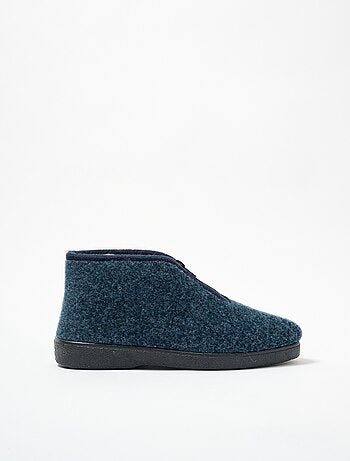Chaussons montants zippés fourrés largeur confort