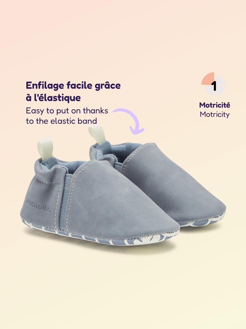 Chaussons motricité 1 'se retourner' - Kitchoun Bleu - Kiabi