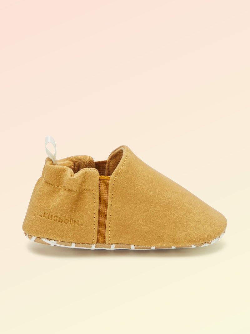 Chaussons motricité 1 'se retourner' - Kitchoun Jaune - Kiabi