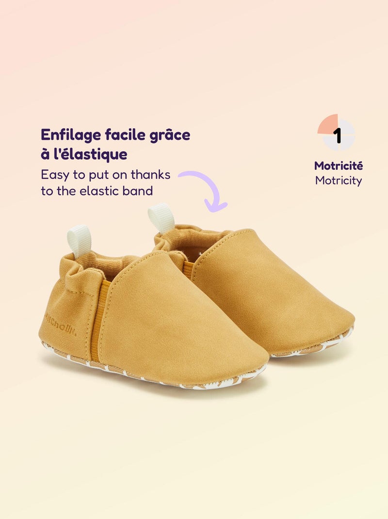 Chaussons motricité 1 'se retourner' - Kitchoun Jaune - Kiabi