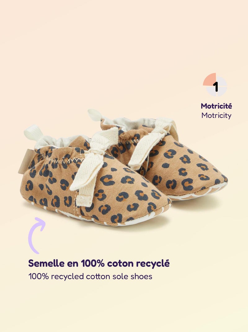 Chaussons motricité 1 'se retourner' - Kitchoun Léopard - Kiabi