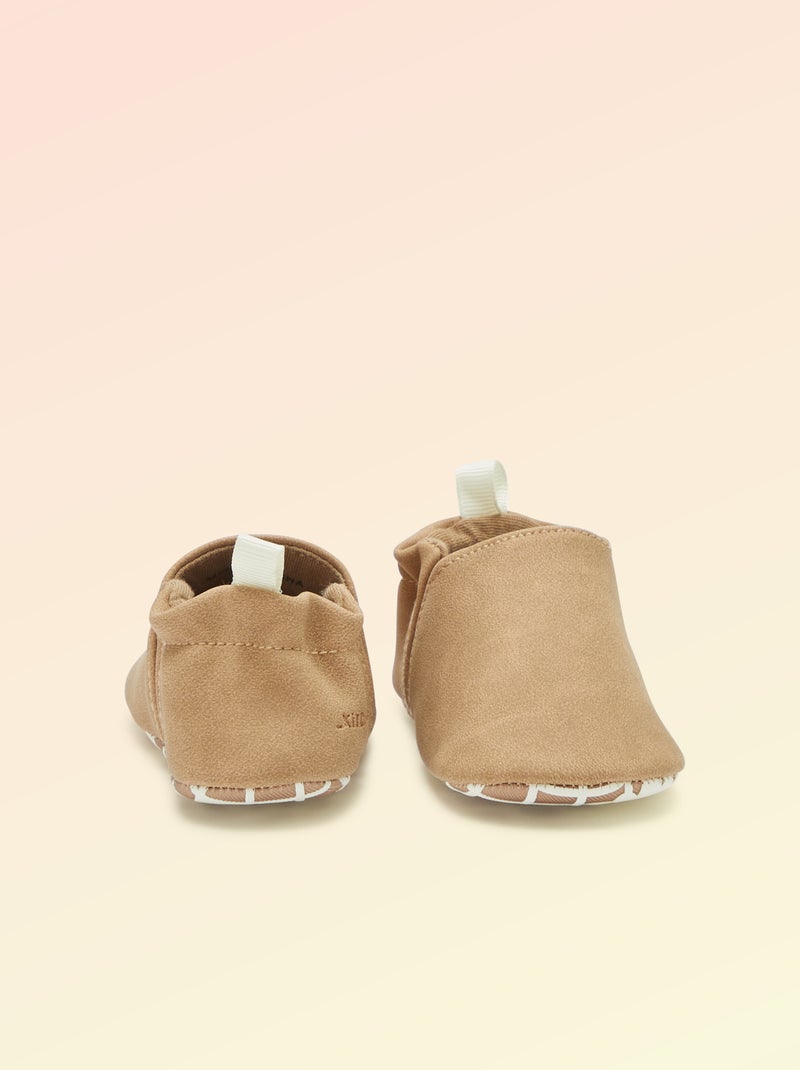 Chaussons motricité 1 'se retourner' - Kitchoun Marron - Kiabi