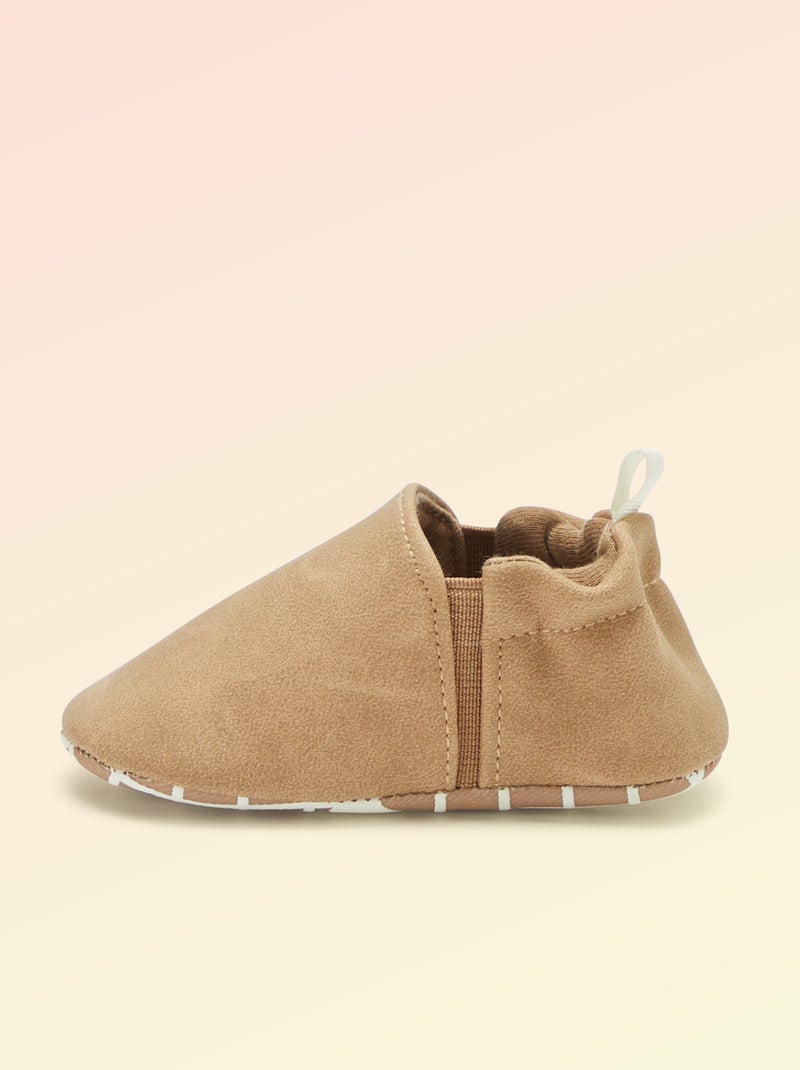 Chaussons motricité 1 'se retourner' - Kitchoun Marron - Kiabi