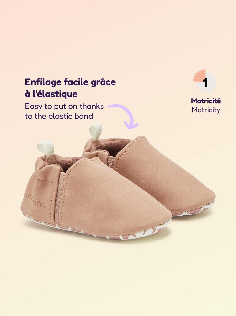 Chaussons motricité 1 'se retourner' - Kitchoun Rose - Kiabi