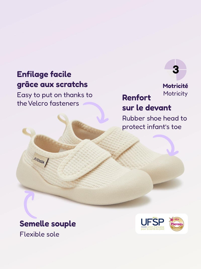 Chaussons motricité 3 '1ers pas' - Kitchoun Beige - Kiabi
