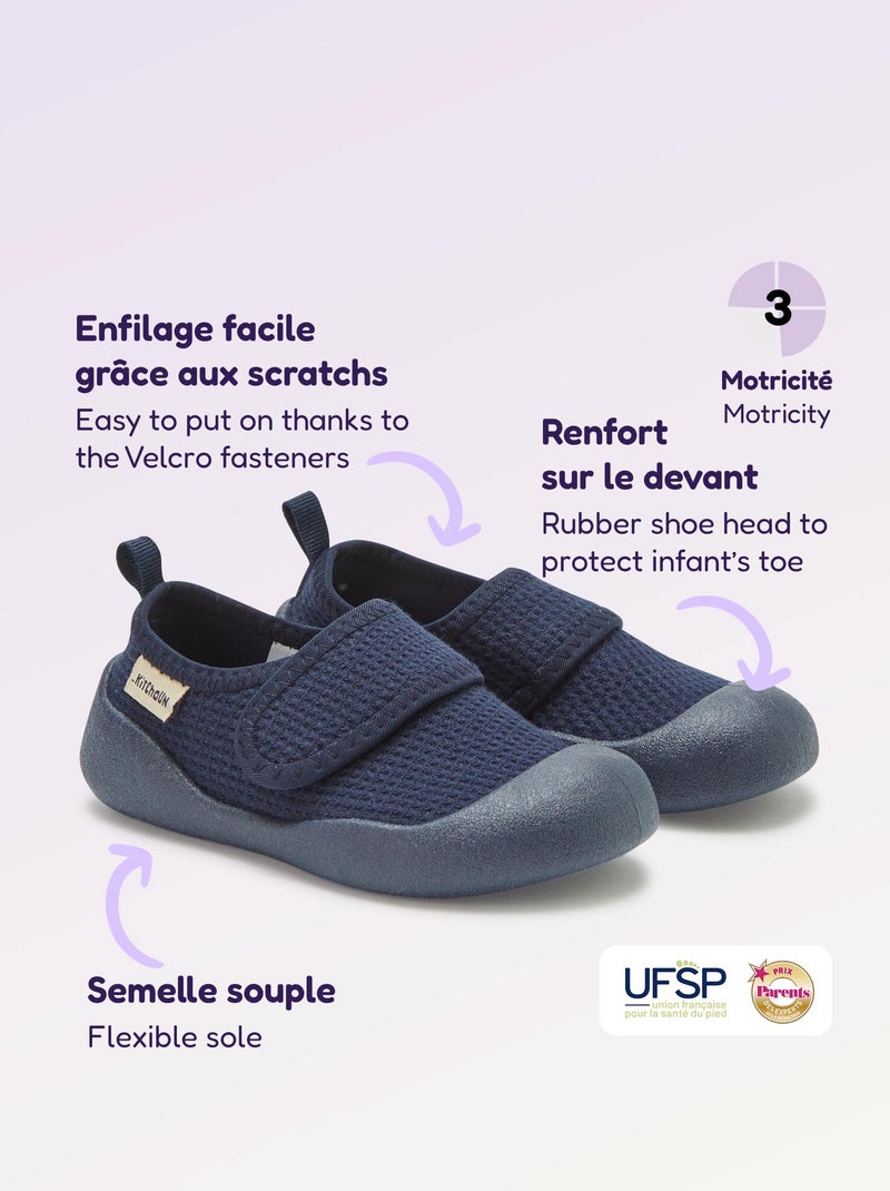 Chaussons motricité 3 '1ers pas' - Kitchoun Bleu - Kiabi