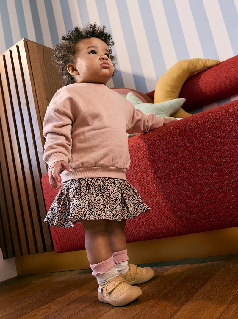 Chaussons motricité 3 '1ers pas' - Kitchoun Marron - Kiabi