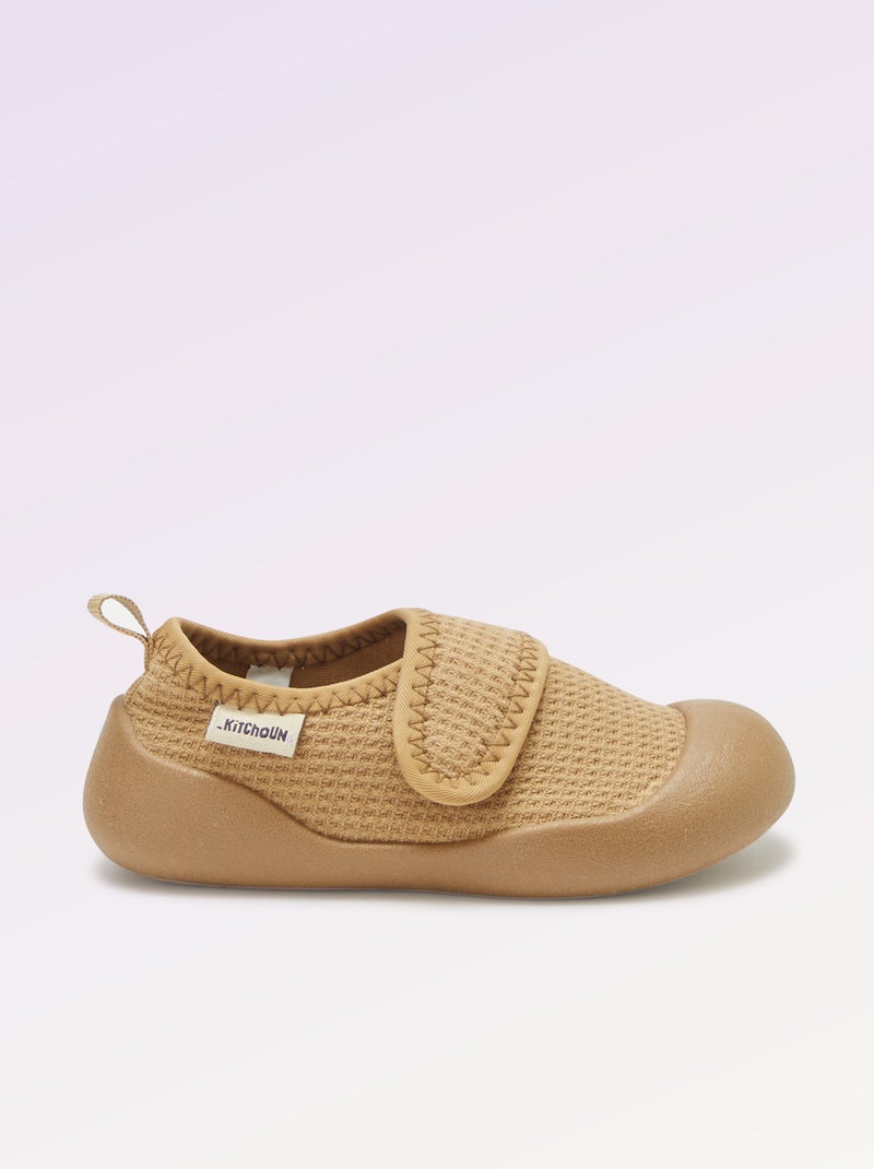 Chaussons motricité 3 '1ers pas' - Kitchoun Marron - Kiabi