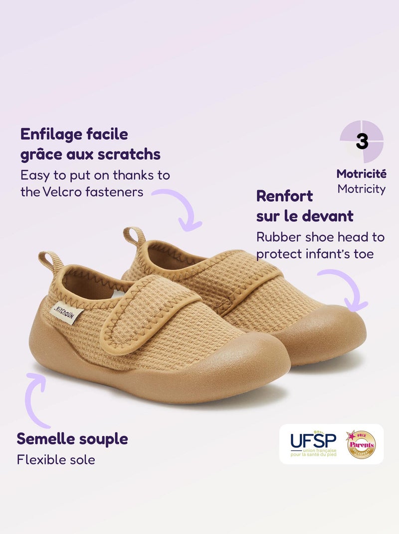 Chaussons motricité 3 '1ers pas' - Kitchoun Marron - Kiabi